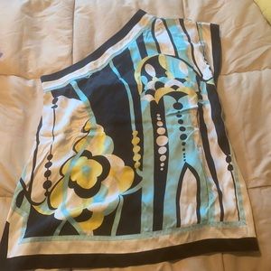 Kimono one sleeve multicolored silk shirt